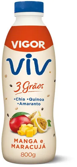 Iogurte Manga E Maracujá Vigor Viv 3 Grãos Garrafa 800g