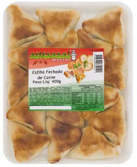 Esfirra Fechada Carne Artesanal Massas Bandeja 400g