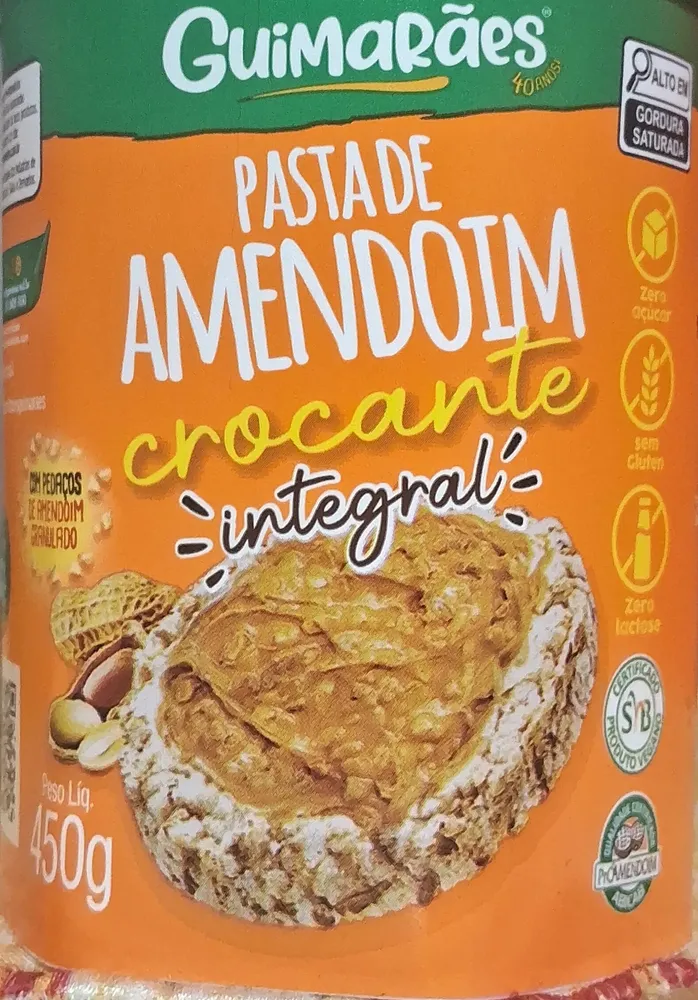 Pasta de amendoim crocante integral