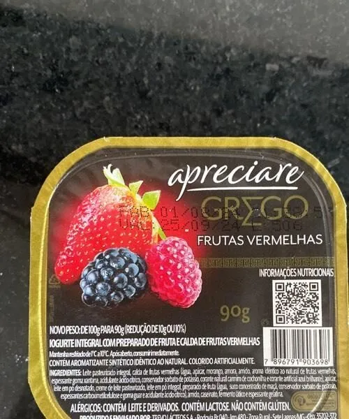 Iogurte Grego Frutas Vermelhas