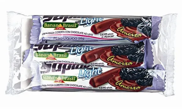 Pack Barra De Frutas Banana E Ameixa Cobertura Chocolate Ao Leite Supino Caixa 72g 3 Unidades