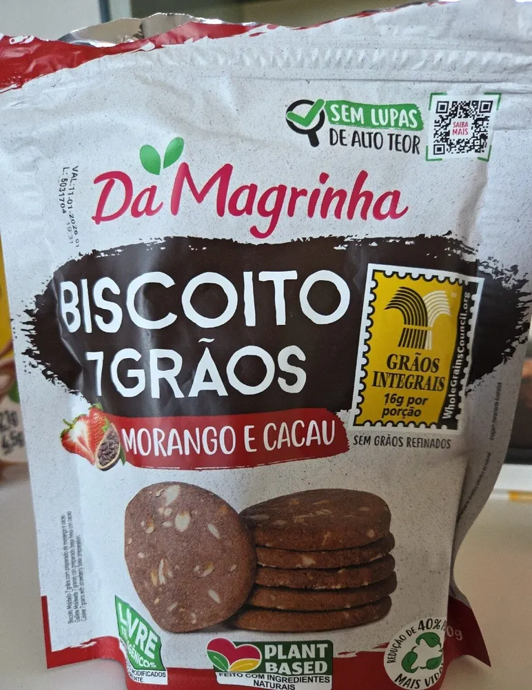 Biscoito 7 Grãos Morango e Cacau