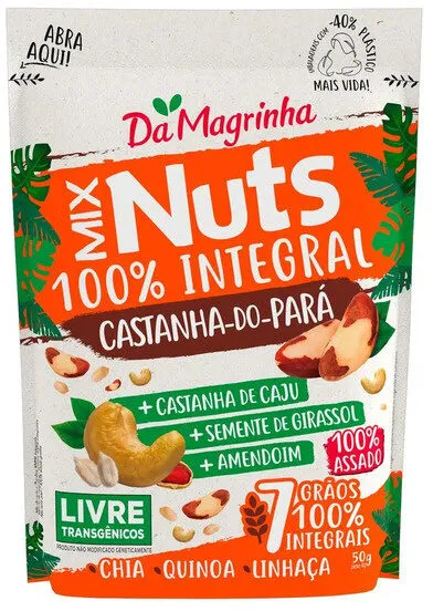 Mix De Nuts Integral Castanha Do Pará Da Magrinha 7 Grãos Sachê 50g