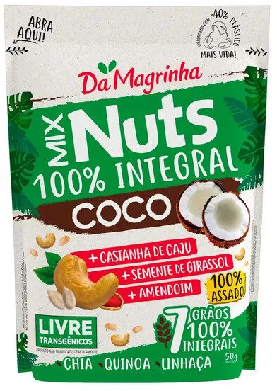 Mix De Nuts Integral Coco Da Magrinha 7 Grãos Sachê 50g
