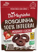 Biscoito Rosquinha Integral Morango E Cacau Da Magrinha 7 Grãos Pouch 150g