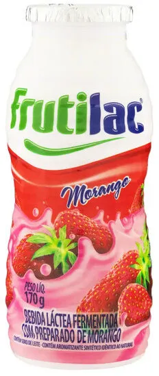 Bebida Láctea Fermentada Morango Frutilac Frasco 170g