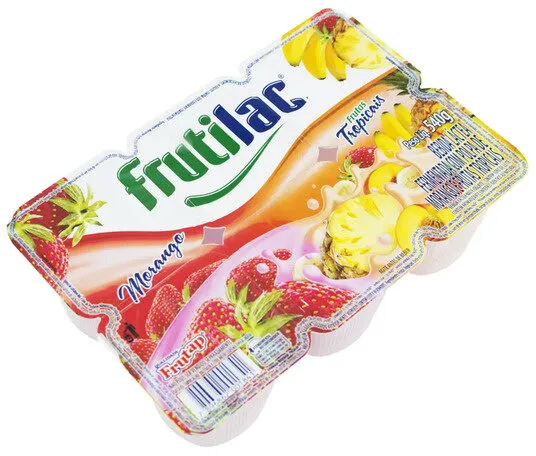 Bebida Láctea Fermentada Morango Frutas Tropicais Frutilac Bandeja 540g 6 Unidades