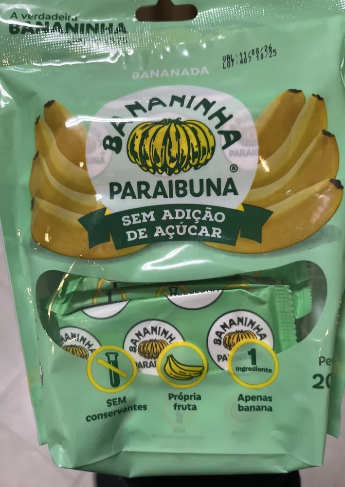 Bananinha Sem Adição De Açúcar Paraibuna 200g