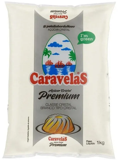 Açúcar Cristal Premium Caravelas Pacote 1kg