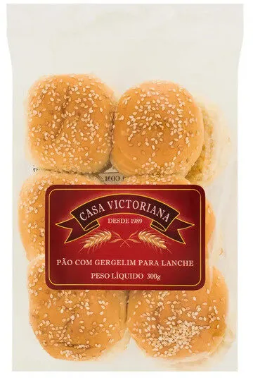 Pão Para Lanche Gergelim Casa Victoriana Pacote 300g