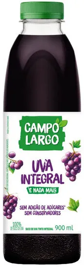 Suco Integral Uva Tinto Campo Largo Garrafa 900ml