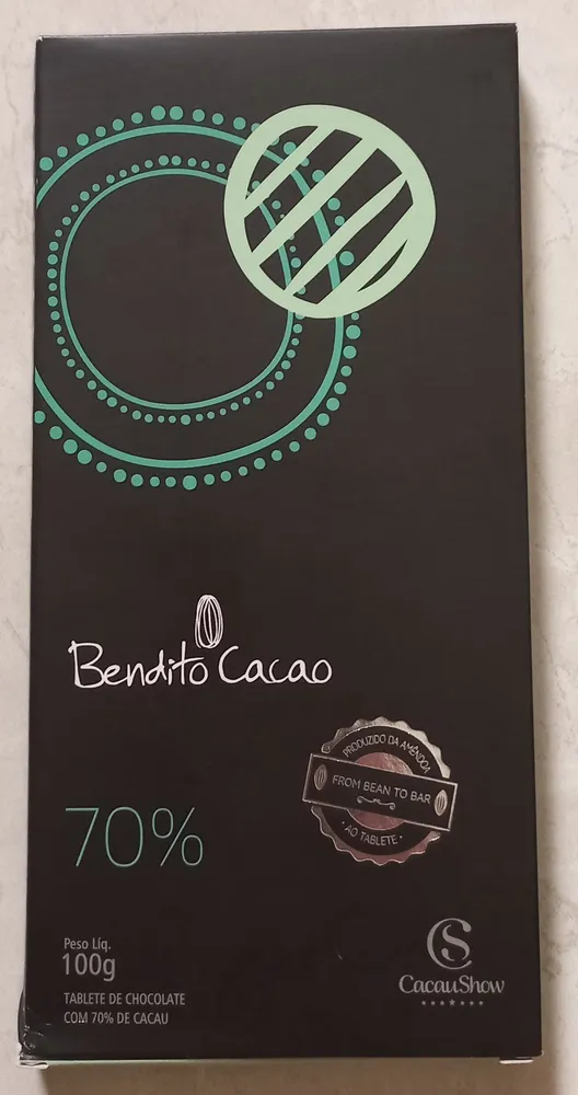 Tablete de chocolate com 70% de cacau