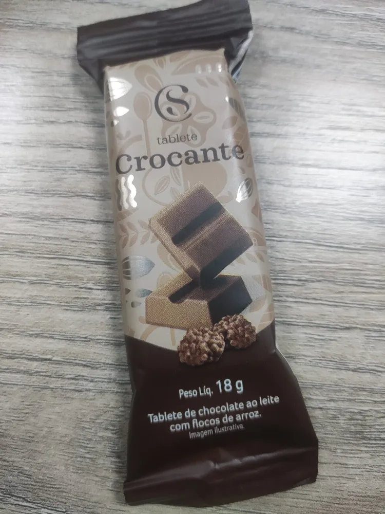 Tablete Crocante de Chocolate ao Leite com Flocos de Arroz