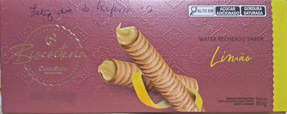 Wafer recheado sabor limão