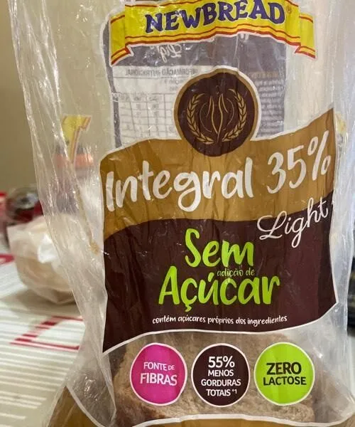 Pão integral 35% sem açúcar