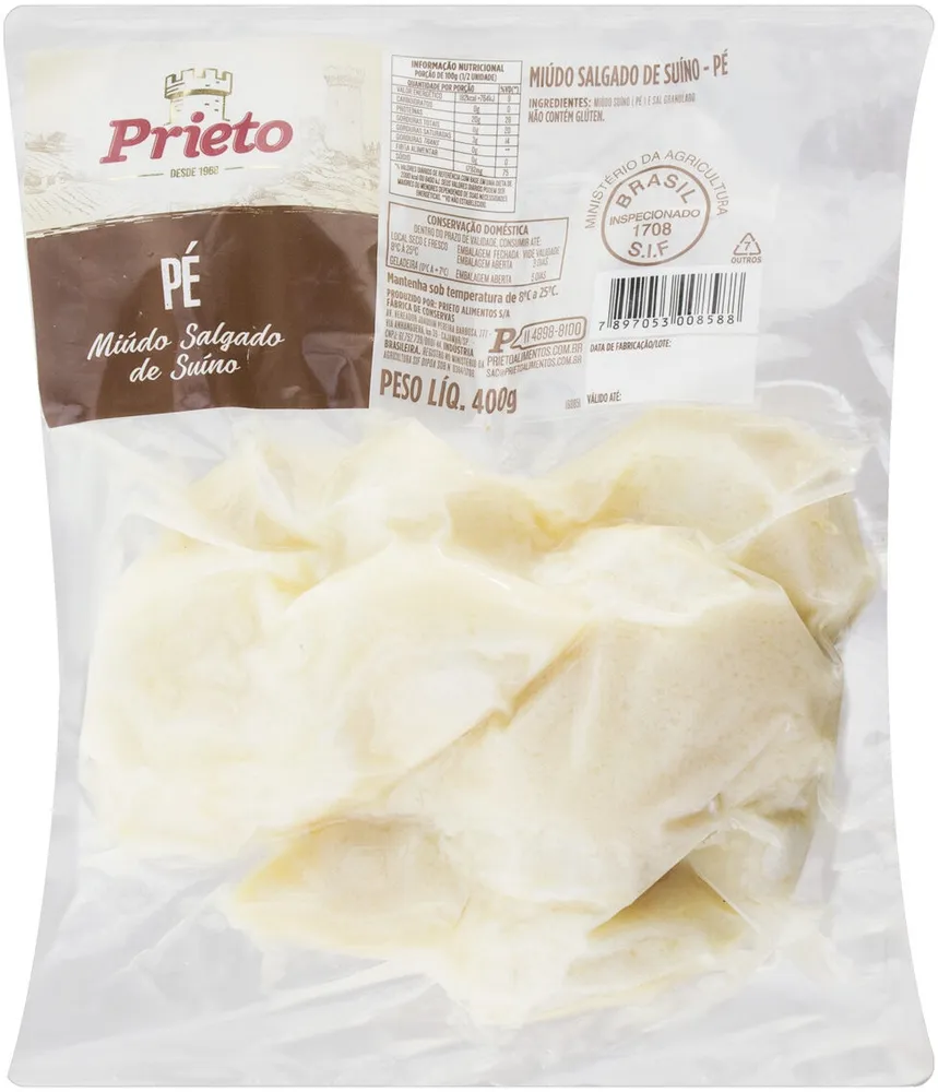 Pé Suíno Salgado Prieto 400g