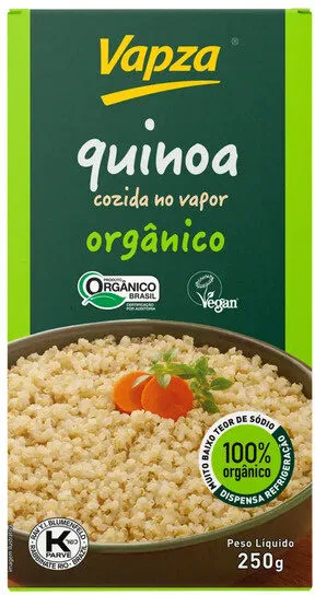 Quinoa Cozida No Vapor Orgânica Vapza Caixa 250g