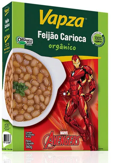 Feijão Carioca Orgânico Avengers Vapza Caixa 160g 2 Unidades