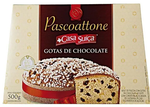Bolo De Páscoa Com Gotas De Chocolate Ao Leite Casa Suíça Pascoattone Caixa 500g