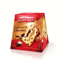 Panettone Com Gotas De Chocolate Ao Leite Recheio Espresso Chocolate Casa Suíça Caixa 500g