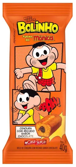 Bolinho Cenoura Recheio Chocolate Turma Da Mônica Casa Suíça Pacote 40g