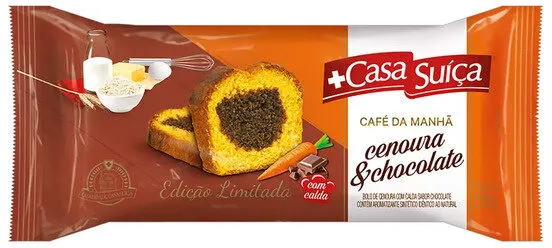 Bolo Cenoura E Chocolate Casa Suíça Café Da Manhã Pacote 250g