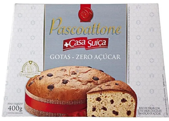 Bolo De Páscoa Com Gotas De Chocolate Casa Suíça Pascoattone Zero Caixa 400g