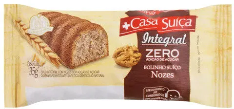 Bolinho Suíço Integral Nozes Casa Suíça Pacote 35g