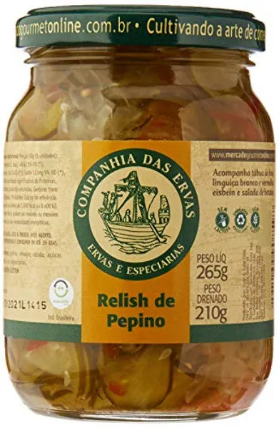 Relish De Pepino Companhia Das Ervas Vidro 210g