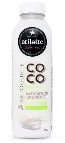 Iogurte Desnatado Coco Atilatte Garrafa 500g