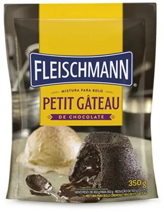 Mistura Para Bolo Petit Gâteau Chocolate Fleischmann Sachê 350g