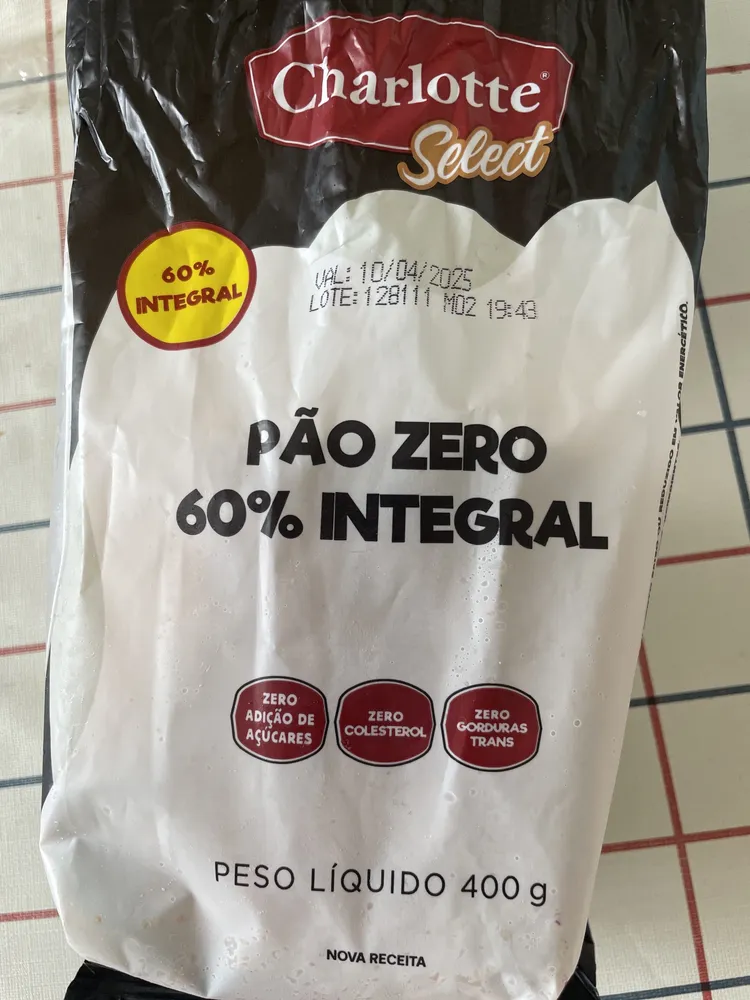 Pão Charlotte zero 60%