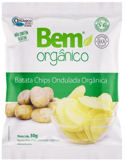Chips De Batata Ondulada Bem Orgânico Pacote 30g