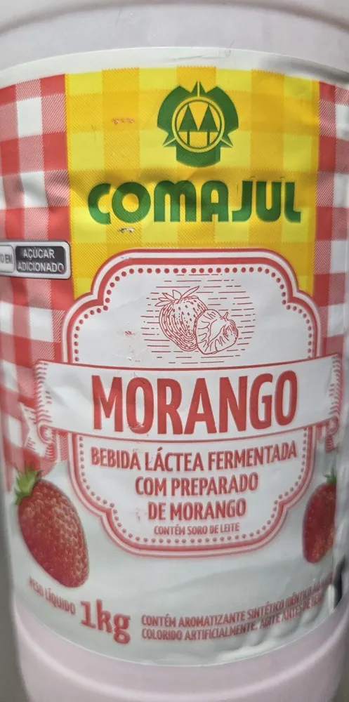 Bebida láctea fermentada morango