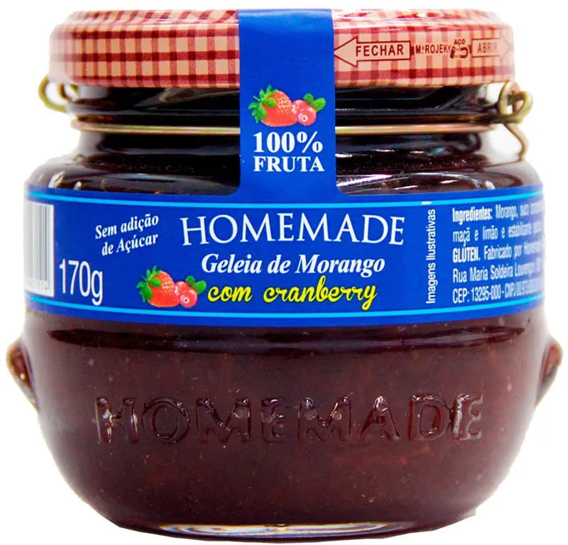 Geleia Homemade Morango Crawberry 170g