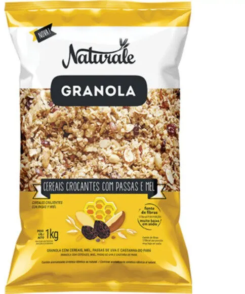Granola Cereais Crocantes, Passas E Mel Naturale Pacote 1kg
