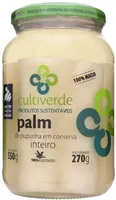 Palmito Pupunha Em Conserva Inteiro Cultiverde Vidro 270g