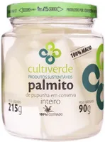 Palmito Pupunha Em Conserva Inteiro Cultiverde Vidro 90g