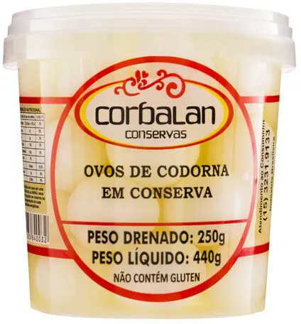 Ovo De Codorna Em Conserva Corbalan Pote 250g