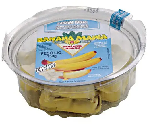 Banana Passa Cobertura Chocolate Branco Diet Light Banana Mania Pote 150g