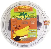 Banana Passa Cobertura Chocolate Light Zero Lactose Banana Mania Pote 150g