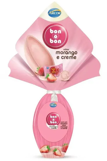 Ovo De Páscoa Bon O Bon Morango E Creme Arcor 150g