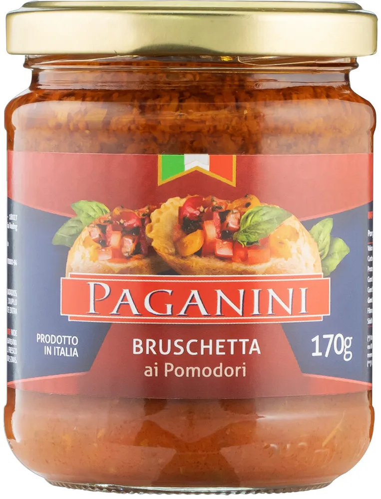 Antepasto Bruschetta Tomate Paganini Vidro 170g
