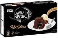 Petit Gâteau Congelado Chocolate Recheio Diamante Negro Lacta Caixa 160g 2 Unidades