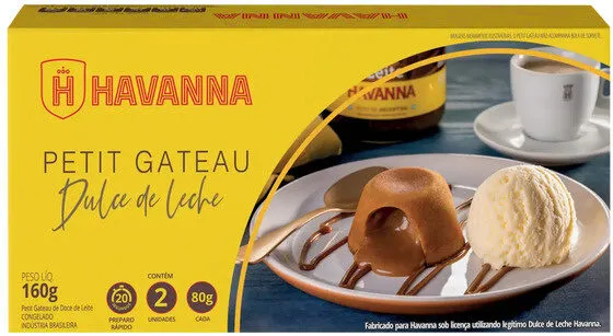 Petit Gâteau Congelado Doce De Leite Havanna Caixa 160g 2 Unidades