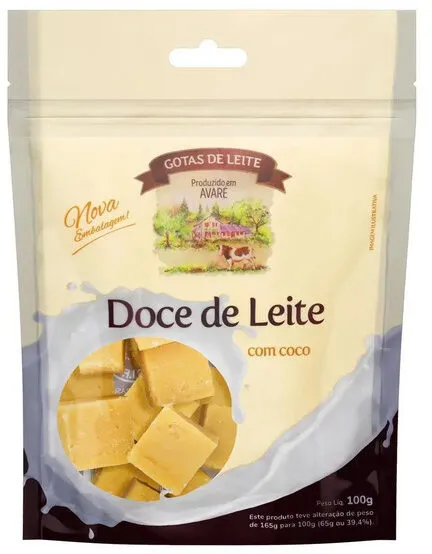 Doce De Leite Com Coco Gotas De Leite Pouch 100g