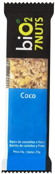 Barra De Nuts Castanha Com Coco Zero Lactose Bio2 7nuts Pacote 25g