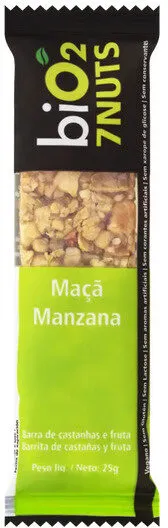 Barra De Nuts Castanha Com Maçã Zero Lactose Bio2 7nuts Pacote 25g