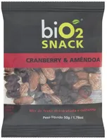 Mix De Frutas E Sementes Cranberry Amêndoa Bio2 Snack Pacote 50g