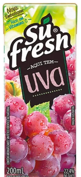 Bebida Adoçada Uva Sufresh Caixa 200ml